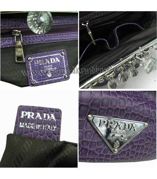 Prada Grained Calf Leather Pale Bag in Purple-6