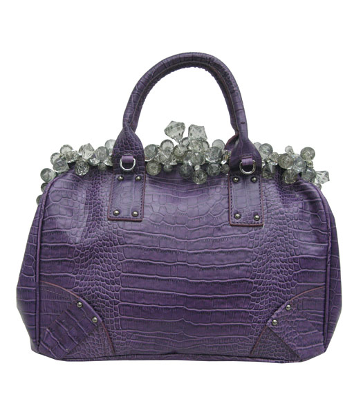Prada Grained Calf Leather Pale Bag in Purple