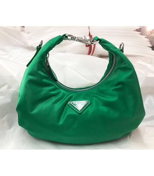 Prada Green Nylon With Original Leather Cloud Hobo Bag