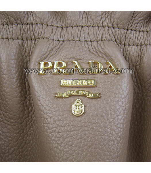 Prada Grey Leather Tote Shoulder Bag-5