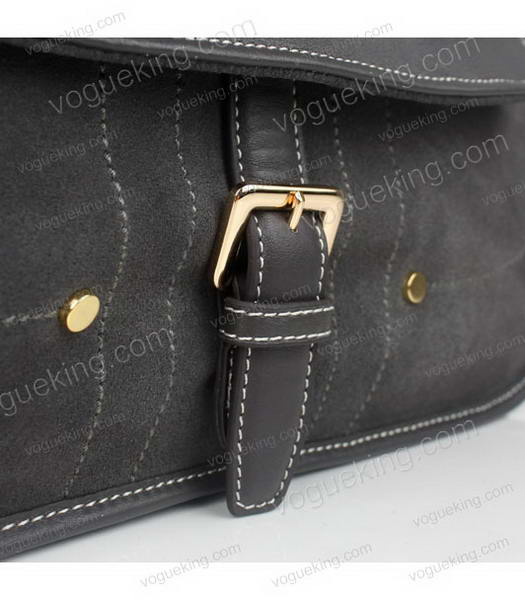 Prada Grey Suede And Napa Leather Top Handle Bag-6