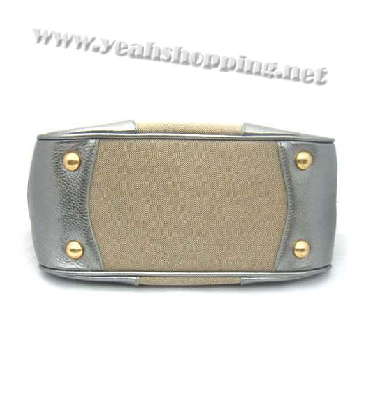 Prada Jacquard Canvas Shoulder Bag with Silver Leather_BR3793S-4