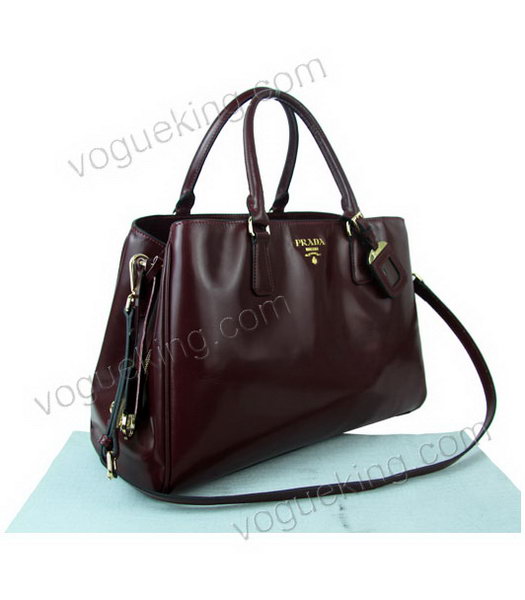 Prada Jujube Calfskin Leather Shopping Tote Handbag-2