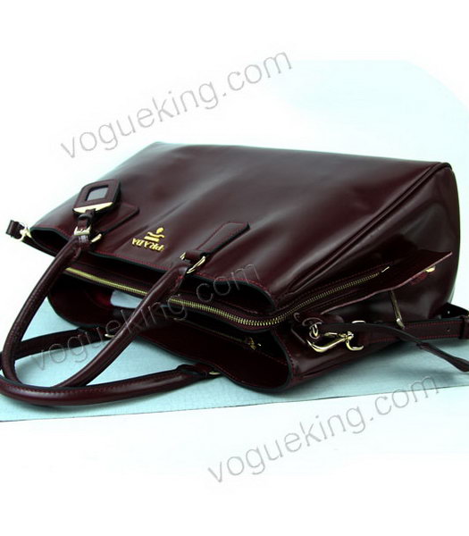 Prada Jujube Calfskin Leather Shopping Tote Handbag-5