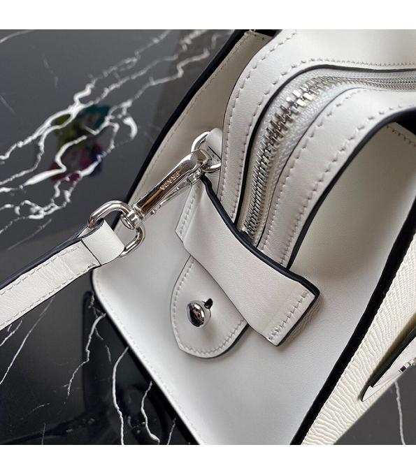 Prada Kristen White Original Saffiano Leather Tote Handbag-5