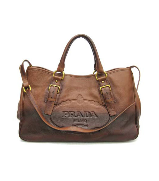 Prada Large Tote Bag Coffee Leather_BR4089