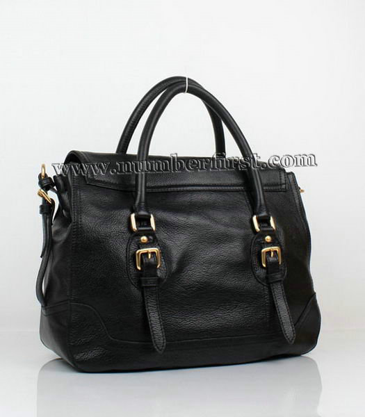 Prada Latest Black Calf Leather Handbag-1