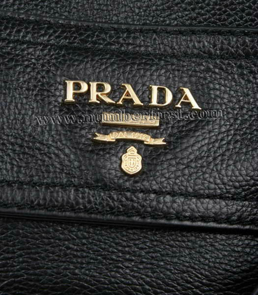 Prada Latest Black Calf Leather Handbag-5