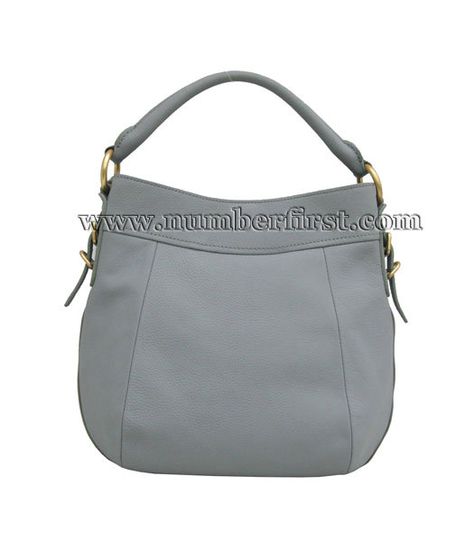 Prada Leather Shoulder Bag Grey-1