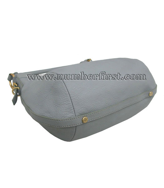 Prada Leather Shoulder Bag Grey-4