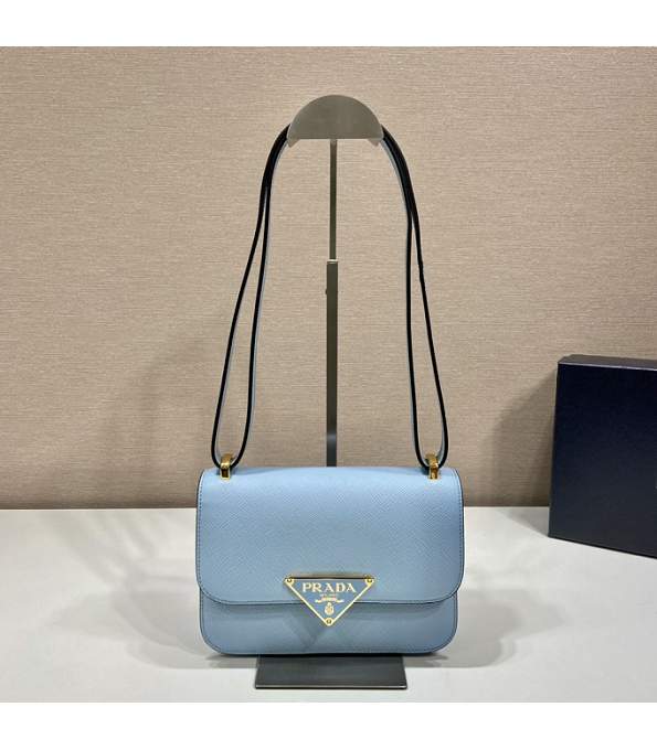 Prada Light Blue Original Saffiano Leather 22cm Shoulder Bag
