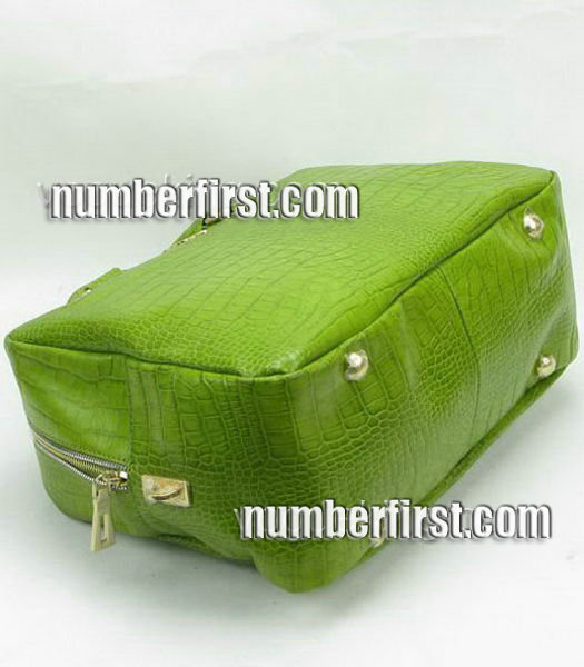 Prada Light Green Croco Veins Tote Bags -2