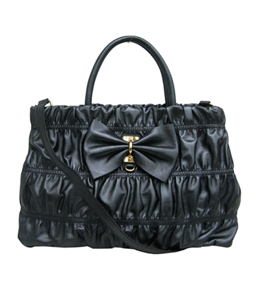 Prada Limited Lambskin Bow Bag Black