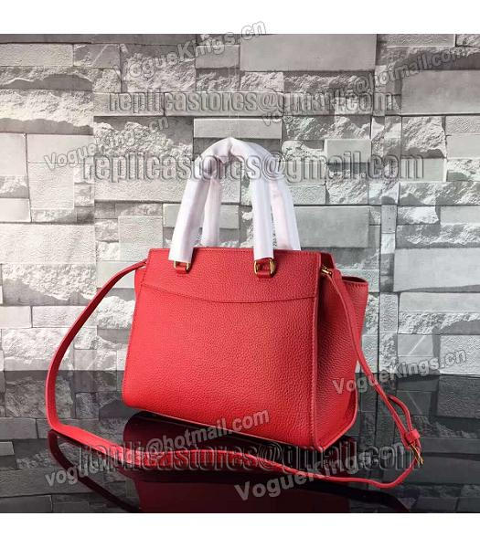 Prada Litchi Veins Calfskin Leather Shoulder Bag Red-2