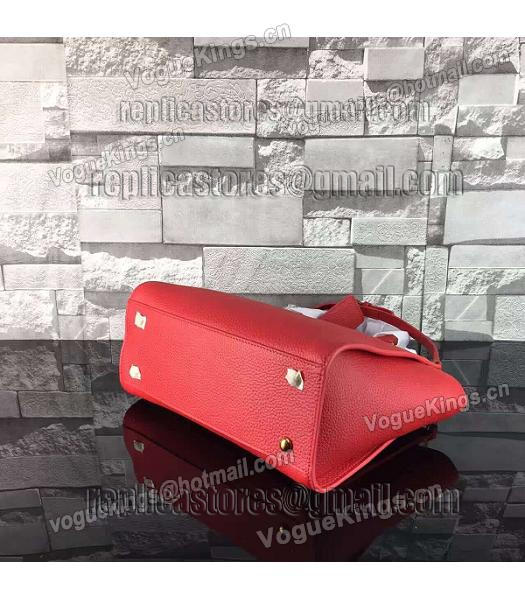 Prada Litchi Veins Calfskin Leather Shoulder Bag Red-3