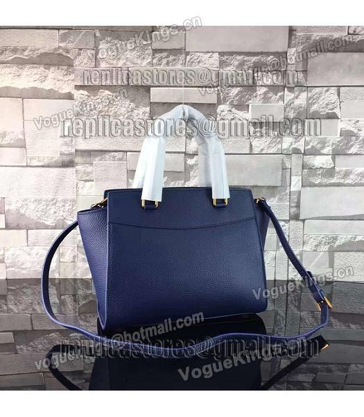 Prada Litchi Veins Calfskin Leather Shoulder Bag Sapphire Blue-2