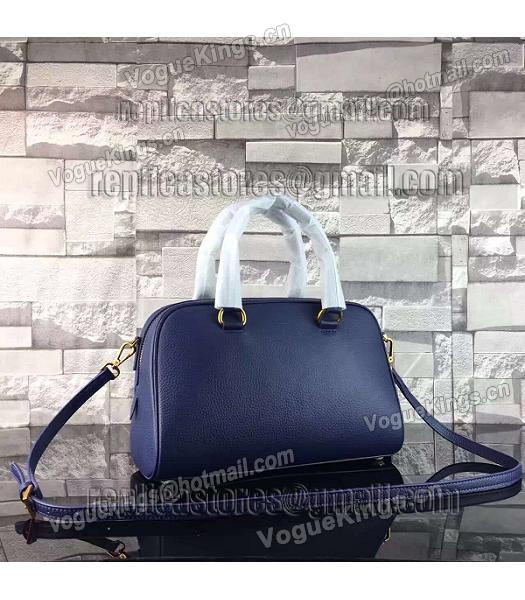 Prada Litchi Veins Calfskin Leather Small Tote Bag Sapphire Blue-2
