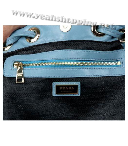 Prada Long Strap Bag in Blue Leather-4
