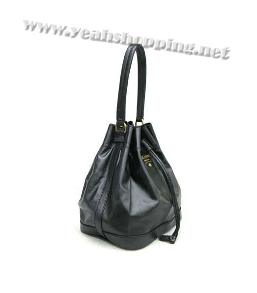 Prada Madras Small Tote Bag Black Leather_BR3672-2