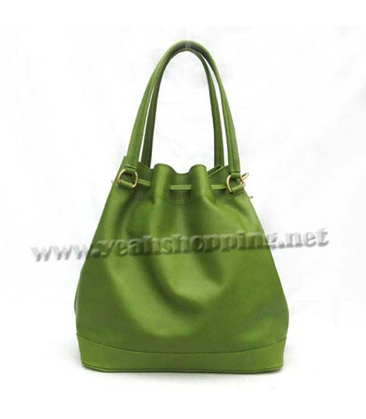 Prada Madras Tote Handbag Green Leather_BR3673-1