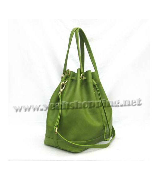 Prada Madras Tote Handbag Green Leather_BR3673-2