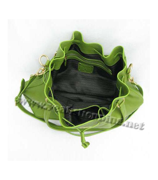 Prada Madras Tote Handbag Green Leather_BR3673-4