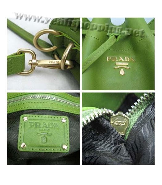 Prada Madras Tote Handbag Green Leather_BR3673-5