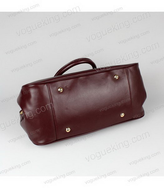 Prada Napa Calfskin Leather Handbag Wine Red-3