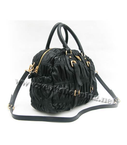 Prada Nappa Gaufre Convertible Handbag Black-1