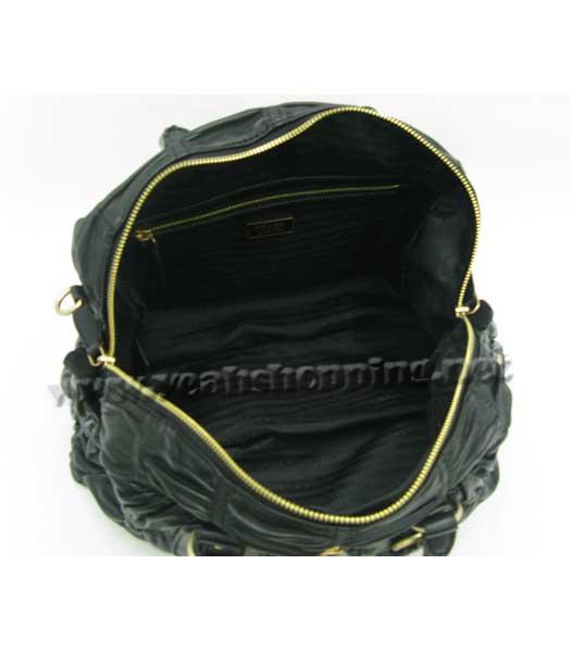 Prada Nappa Gaufre Convertible Handbag Black-2