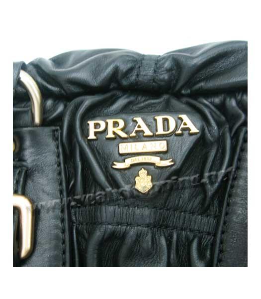 Prada Nappa Gaufre Convertible Handbag Black-5