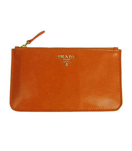 Prada Nappa Leather Clutch Bag Orange