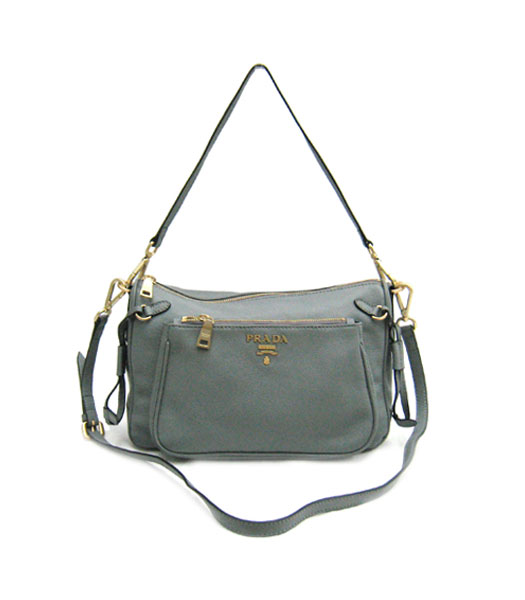Prada Nappa Leather Single Shoulder Bag Grey Green_BR4081