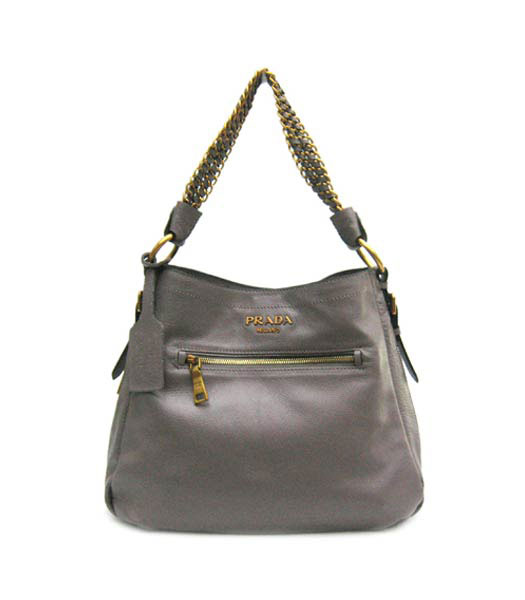 Prada New Designer Bag Dark Grey Leather_BR4242