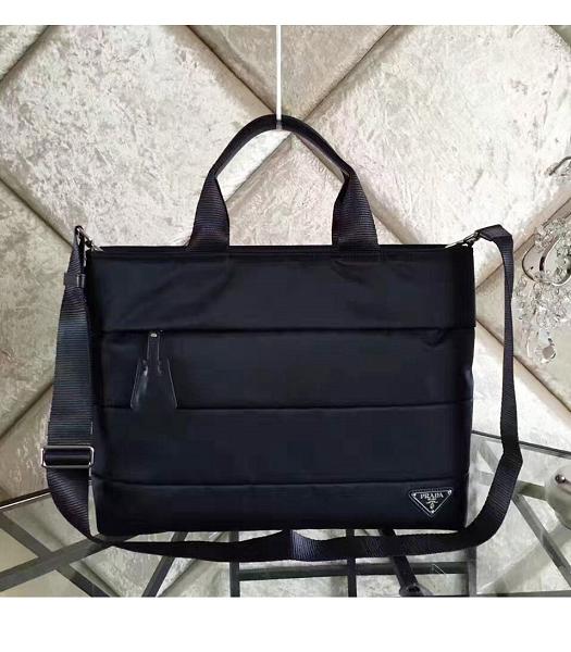 Prada New Style Original Canvas Briefcase Bag Black