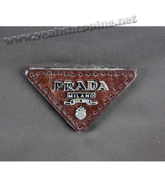 Prada Nylon Bag with Leather Trim Dark Coffee-3