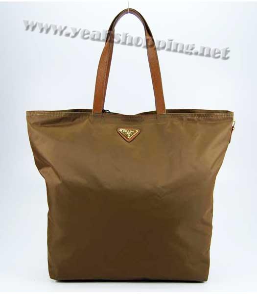 Prada Nylon Caton Shoulder Bag Khaki-2