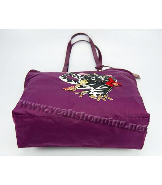 Prada Nylon Caton Shoulder Bag Purple-3