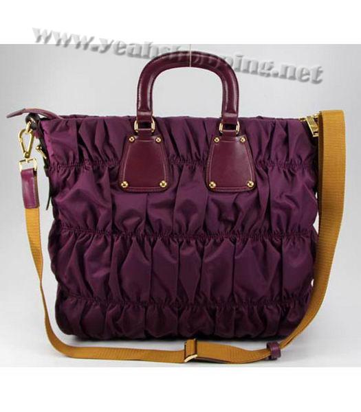 Prada Nylon Gaufre Tote Bag Purple-3