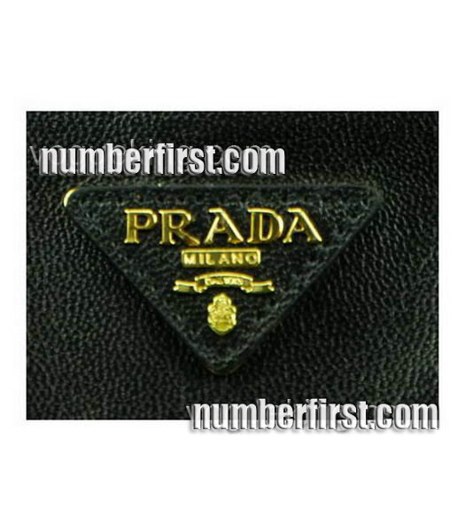 Prada Oil Calfskin Leather Tote Bag Black-5