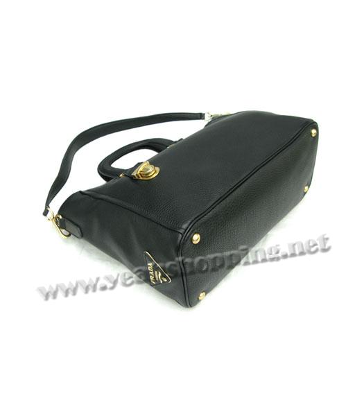 Prada Oil Leather Handbag Black-3