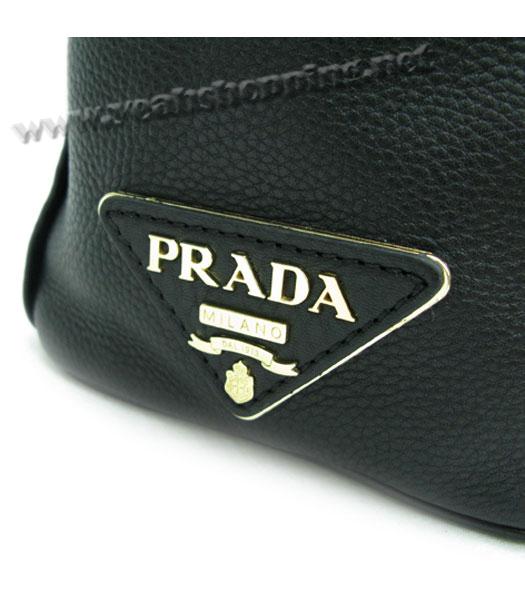Prada Oil Leather Handbag Black-7