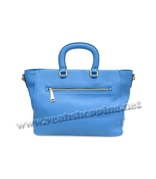Prada Oil Leather Handbag Blue-1