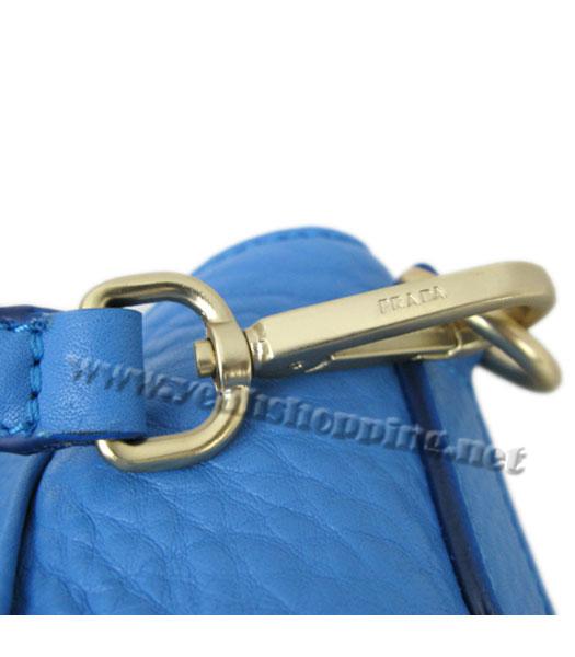 Prada Oil Leather Handbag Blue-6