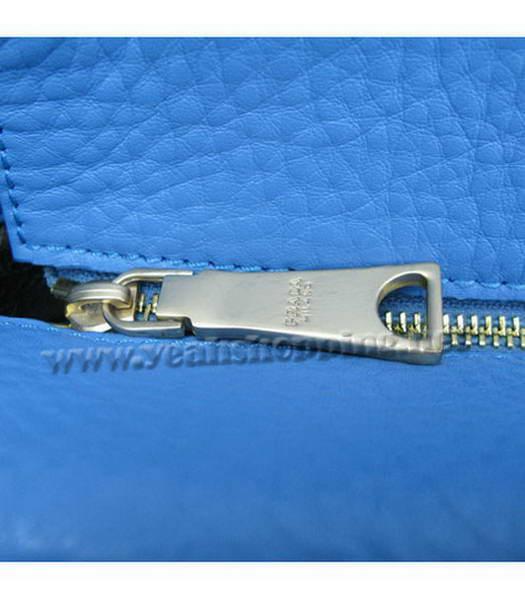 Prada Oil Leather Handbag Blue-8