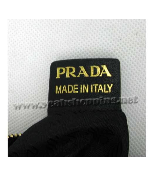 Prada Oil Wax Leather Message Tote Bag Black-6