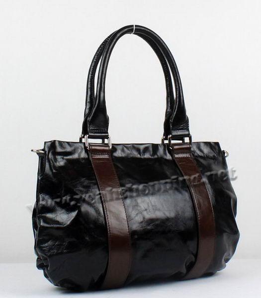 Prada Oil Wax Leather Tote Bag Black-1