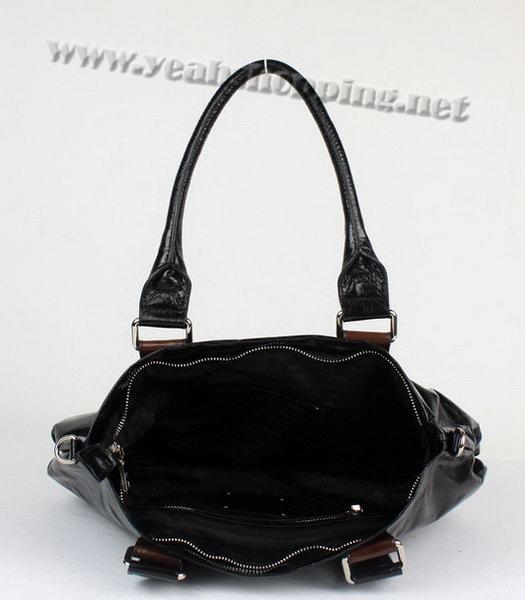 Prada Oil Wax Leather Tote Bag Black-3