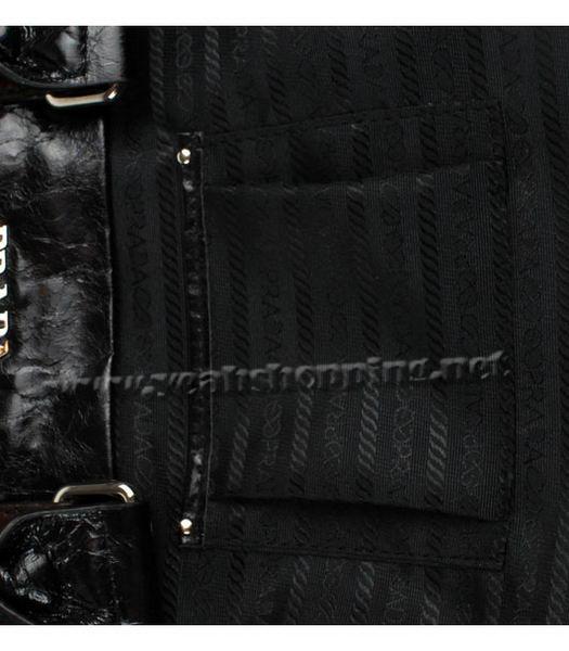 Prada Oil Wax Leather Tote Bag Black-7