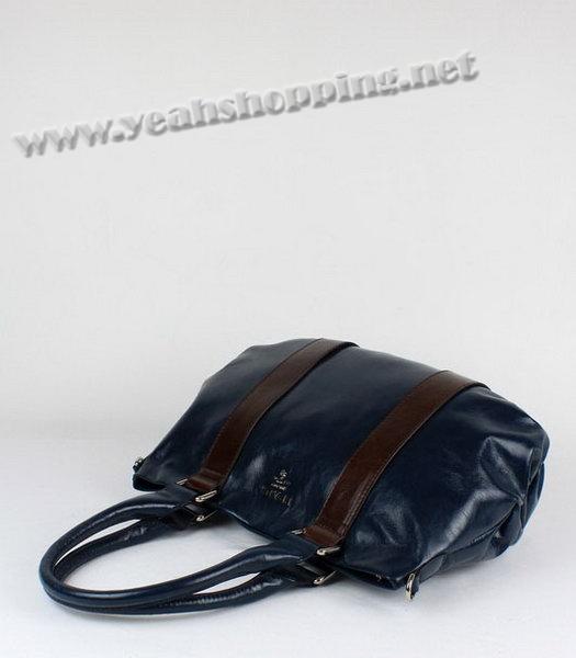 Prada Oil Wax Leather Tote Bag Blue-2